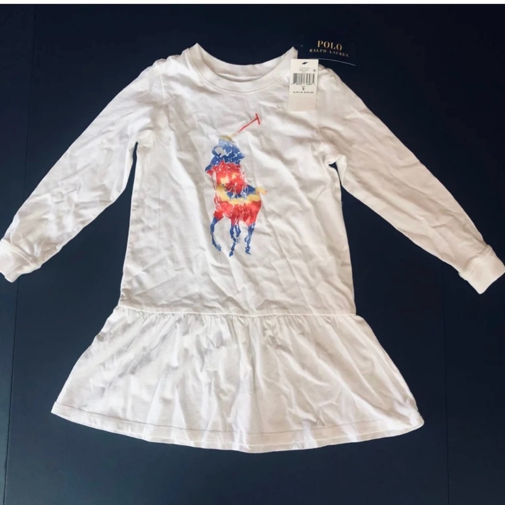 Polo by Ralph Lauren Girls Big Pony Jersey Cotton Dress NWT Size XL